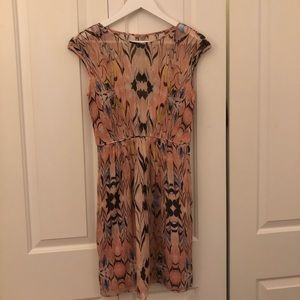 J. Crew Patterned Pink Silk Dress